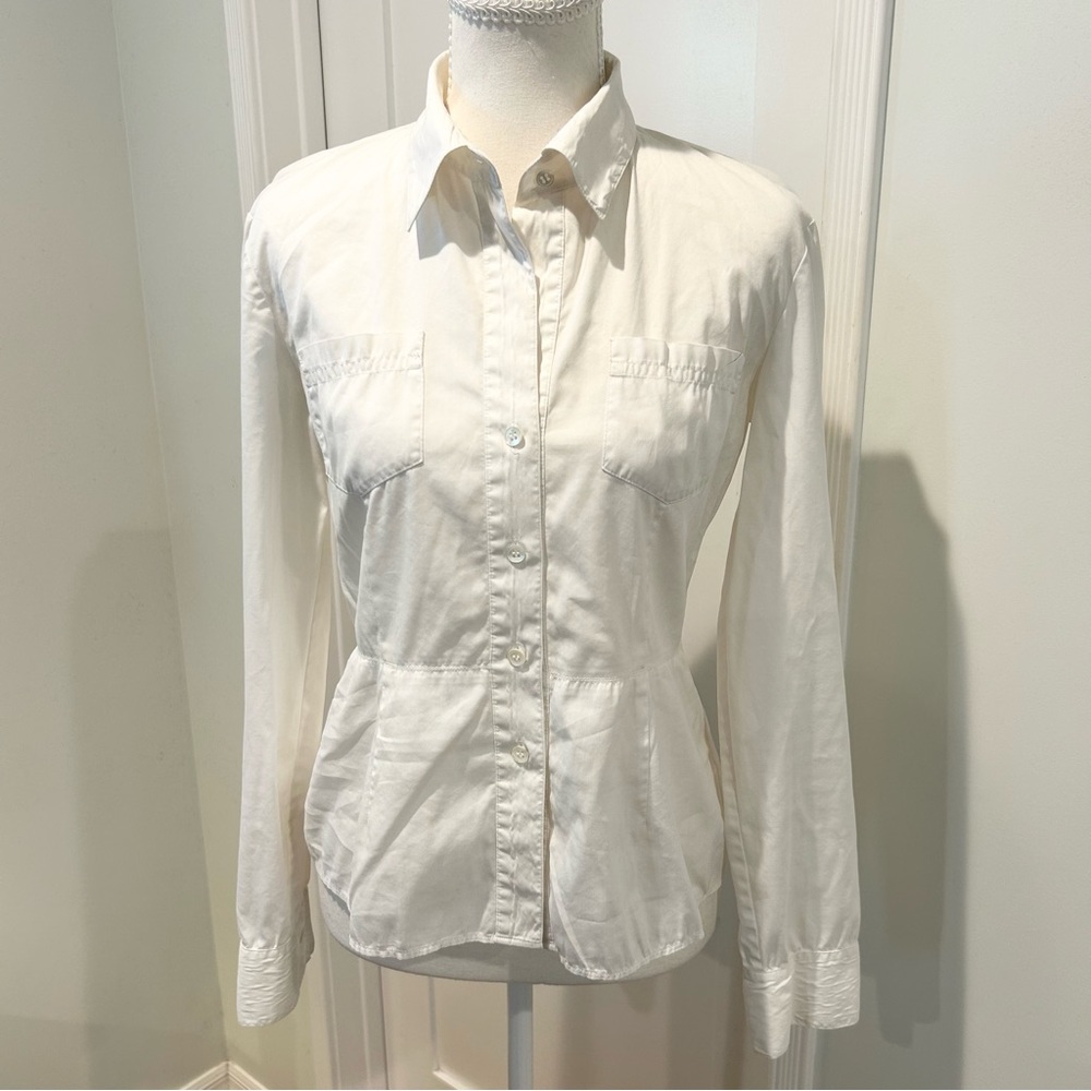 Theory White Button Down Shirt - image 1